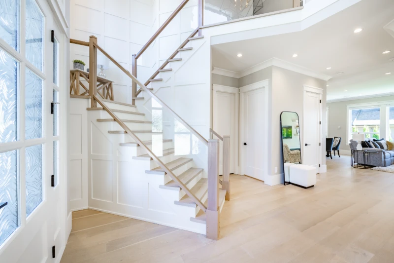 Front entryway of home with stairs